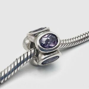 Pandora Purple CZ Oval Lights Sterling Silver Charm